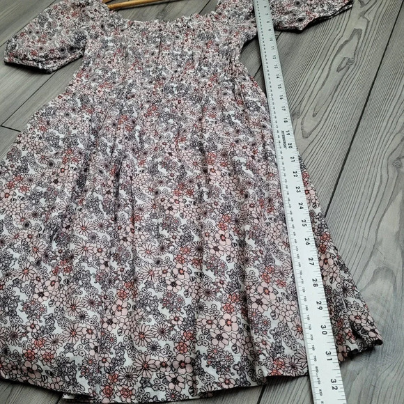 BP. Women's Mini Dress XS Floral Boho Babydoll Cotton Short Sleeve Square Neck - Picture 7 of 7